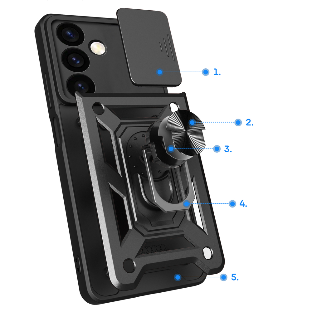 Hurtel Samsung Galaxy S24+ Case Hybrid Armor Camshield, Black