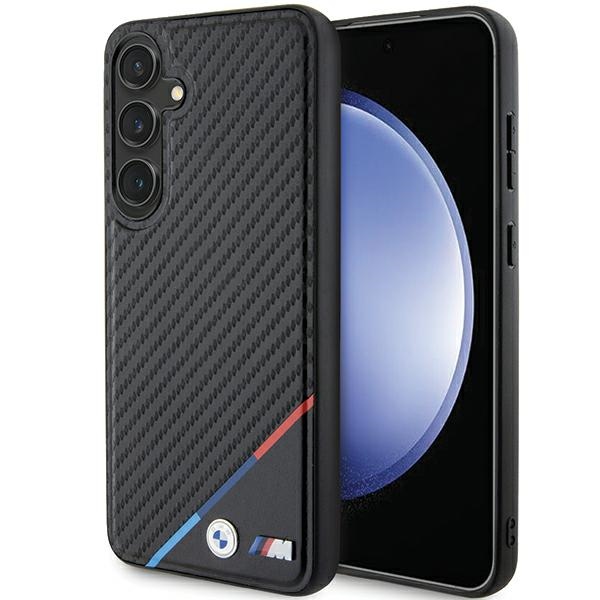 BMW Carbon Tricolor Line MagSafe vāciņš Samsung Galaxy S24+ Melns