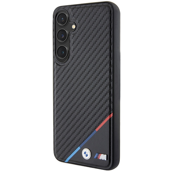BMW Carbon Tricolor Line MagSafe vāciņš Samsung Galaxy S24+ Melns