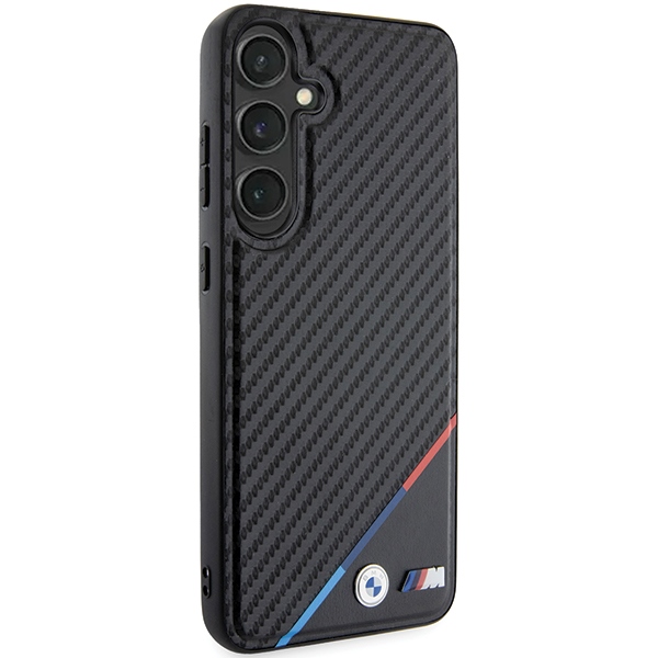 BMW Carbon Tricolor Line MagSafe vāciņš Samsung Galaxy S24+ Melns