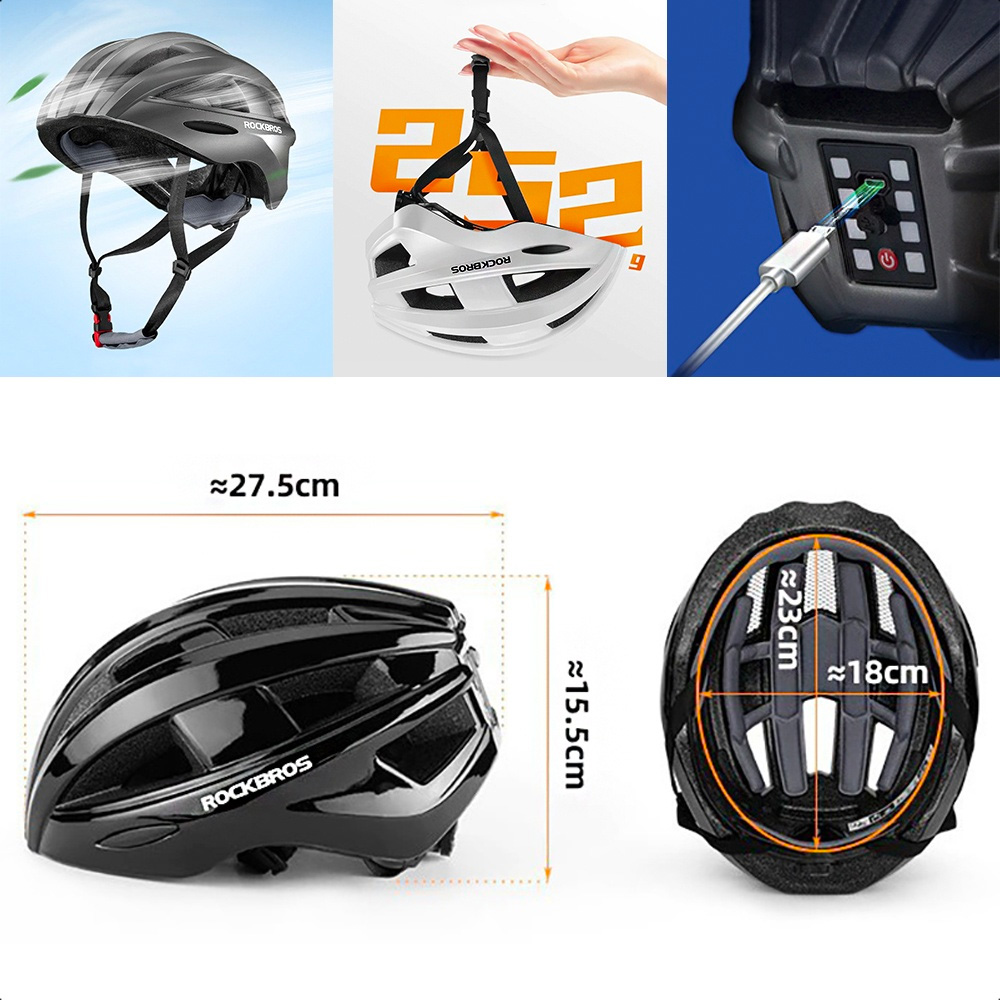 Rockbros ZK-013TI velo ķivere 55-60cm, pelēka