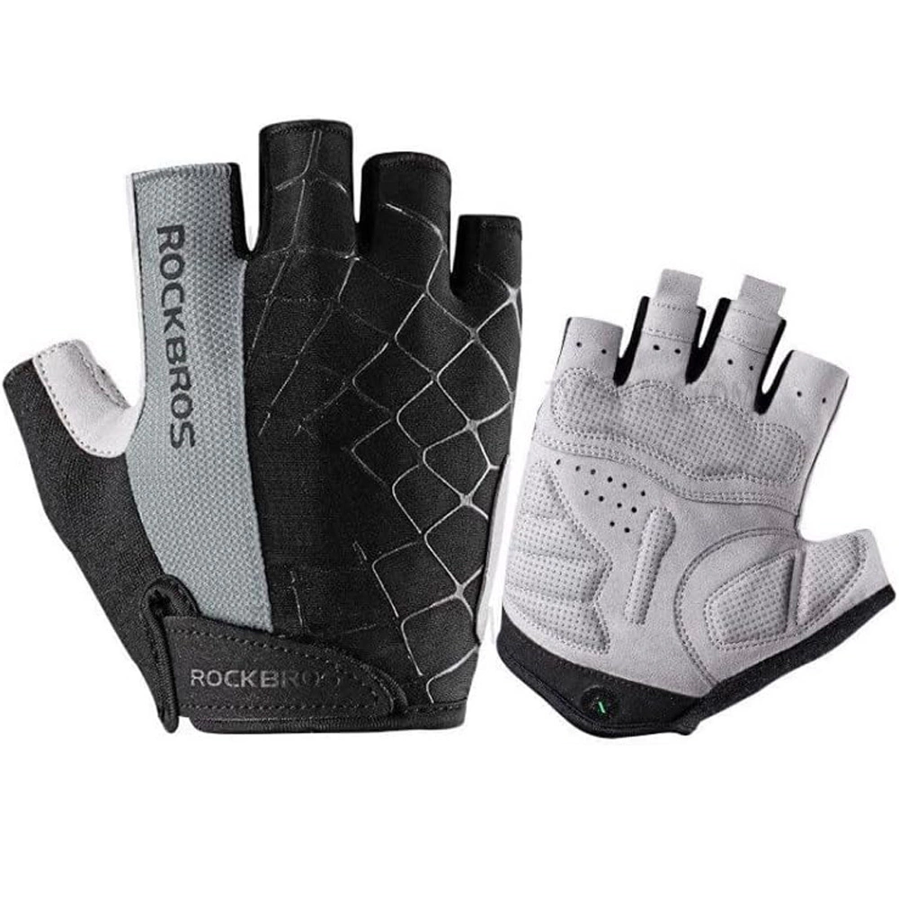Rockbros S109GR Cycling Gloves, Size L, Gray