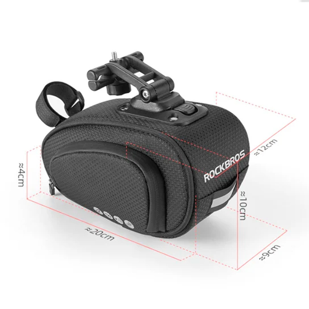 Rockbros C40 Under Saddle Bicycle Bag, Black