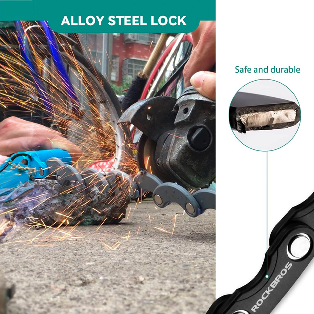 Rockbros WD795 Foldable Bicycle Lock, Black