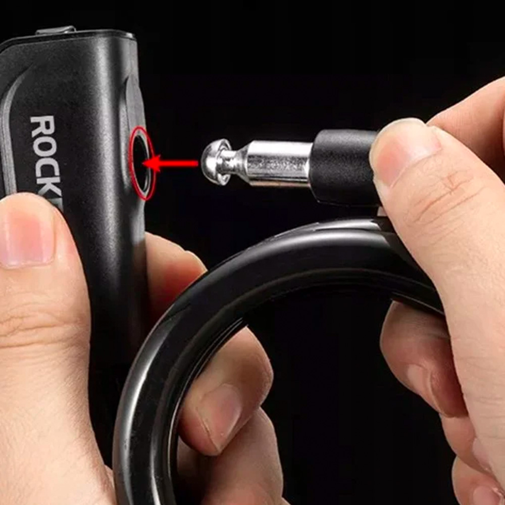 Rockbros RKS515-BK Keyed Bicycle Lock, 1.1 m, Black