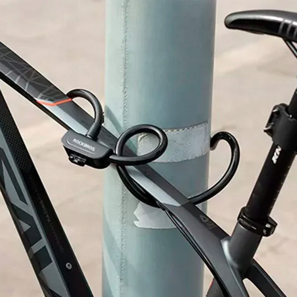 Rockbros RKS515-BK Keyed Bicycle Lock, 1.1 m, Black