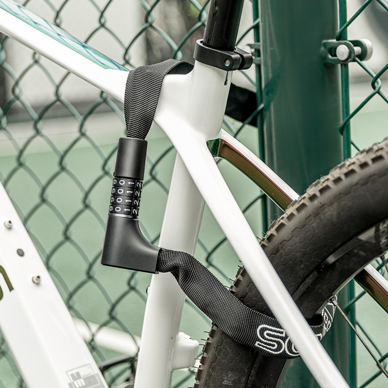 Rockbros 3230002001 Bicycle Lock with Combination and Key, 0.95m, Black