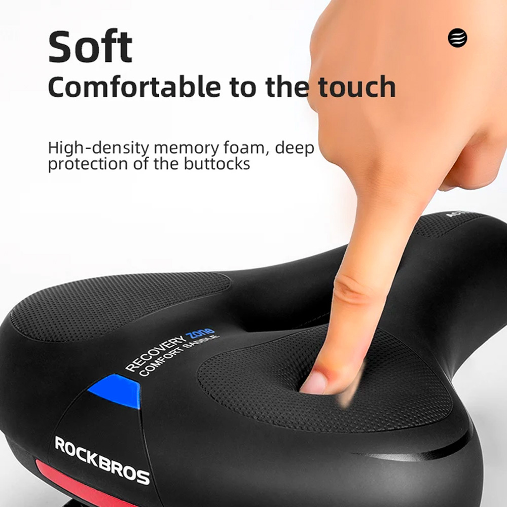 Rockbros AQ-6090B Bicycle Saddle, Black/Blue