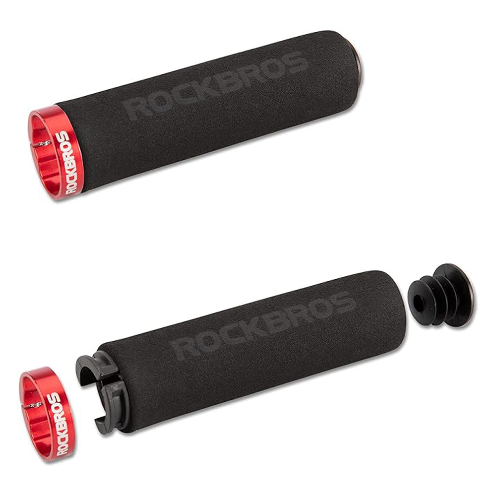 Грипсы для велосипеда Rockbros BT1001BKRD (губчатые), черно-красные