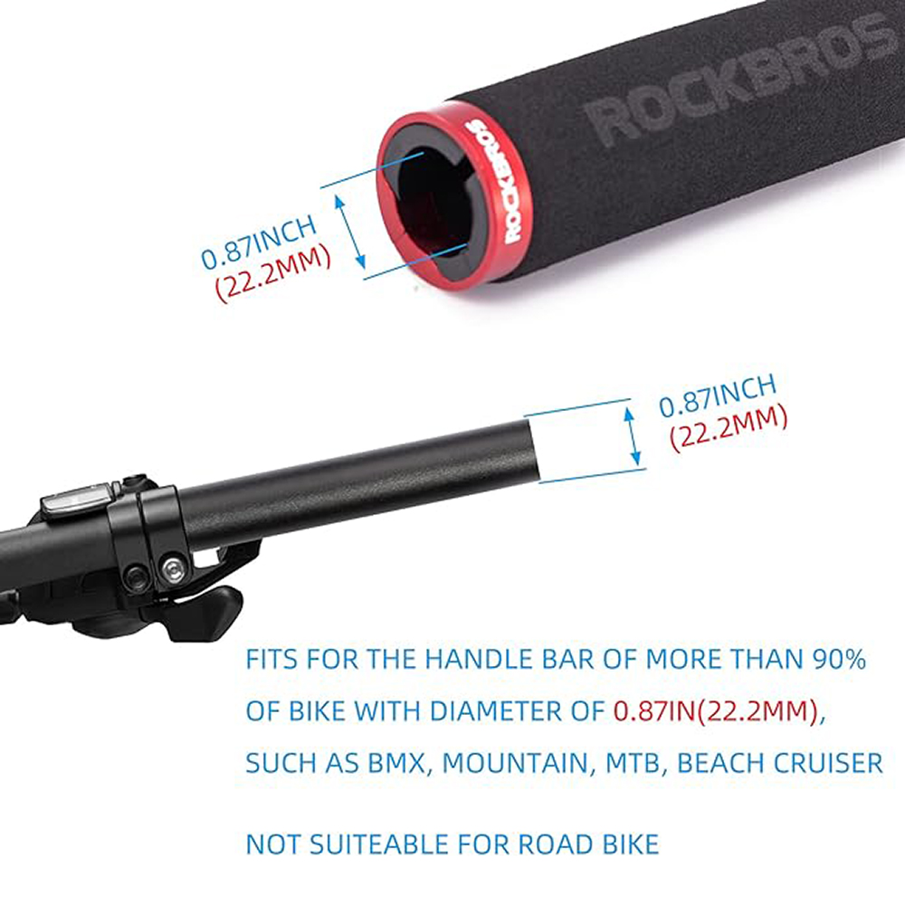 Грипсы для велосипеда Rockbros BT1001BKRD (губчатые), черно-красные