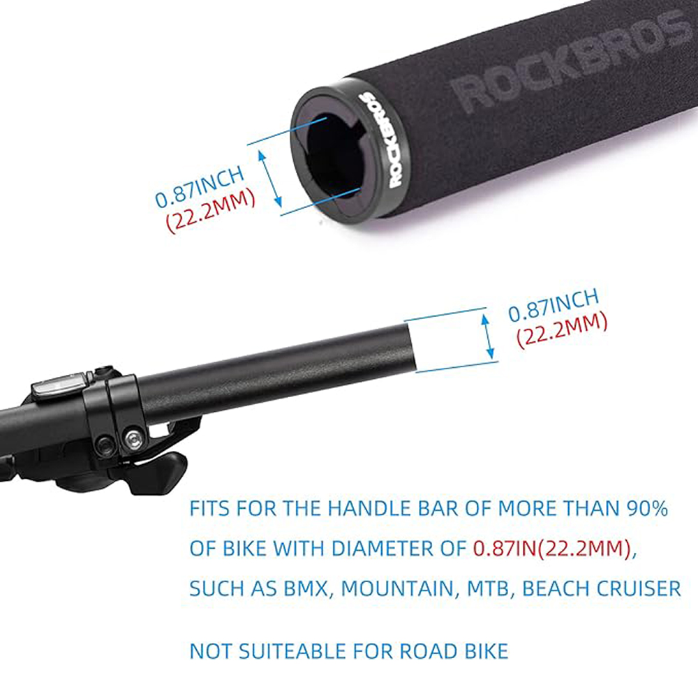 Гриппипсы для велосипеда Rockbros BT1001BKBK (губчатые), черные