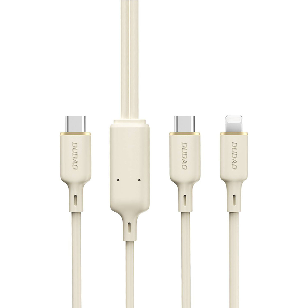 Dudao L7SF 2in1 Cable USB-C to USB-C / Lightning 100W 1.2m, Beige