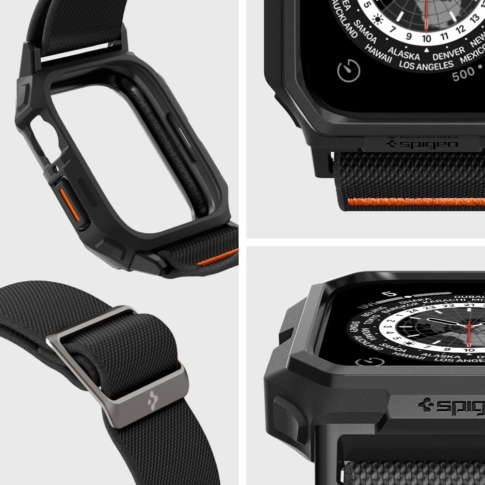 Spigen Lite Fit Pro siksniņa ar vāciņu Apple Watch 4-9 / SE (44 / 45 mm), melna