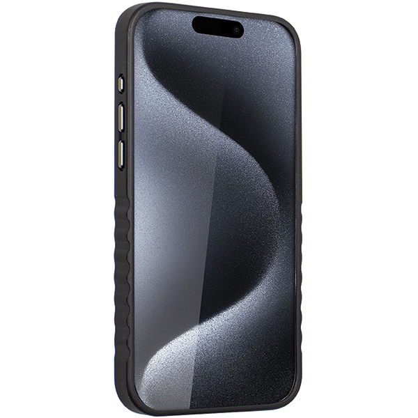 Audi iPhone 15 Pro Max vāciņš Genuine Leather MagSafe, melns/sarkans