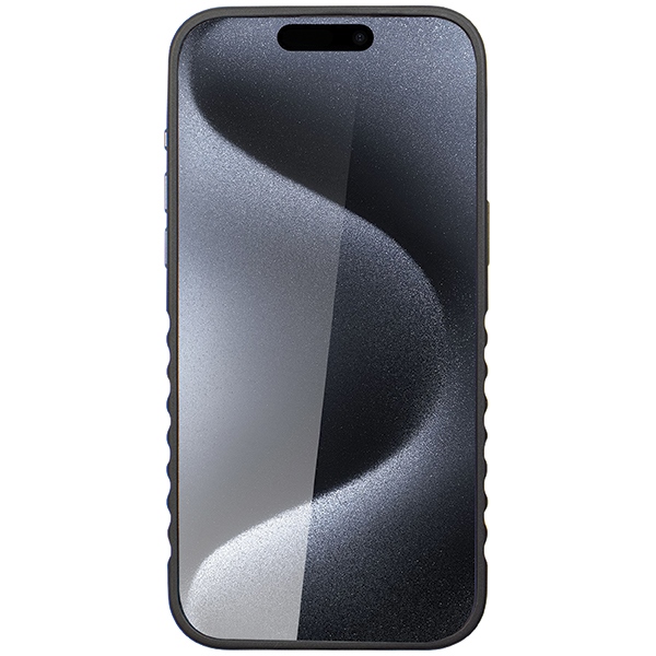 Audi iPhone 15 Pro Max vāciņš Genuine Leather MagSafe, melns/sarkans