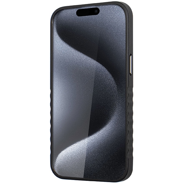 Audi iPhone 15 Pro Max vāciņš Genuine Leather MagSafe, melns/sarkans