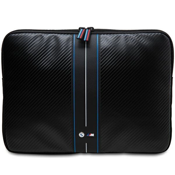 BMW Carbon & Blue Stripe apvalks 14" klēpjdatoram - melns | sleeve for a laptop black