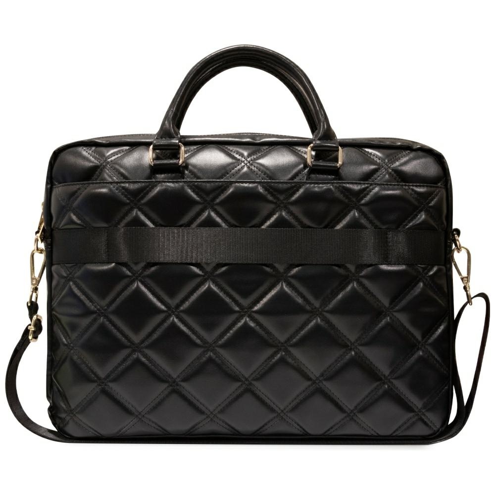Guess 16\" klēpjdatora soma Quilted 4G, melna