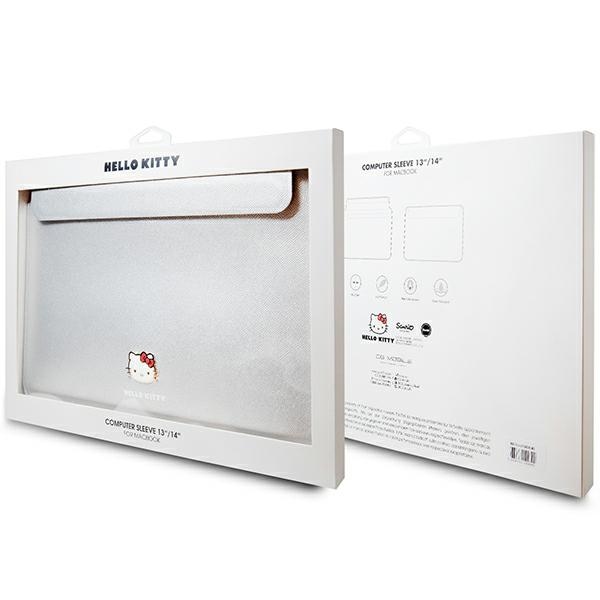 Hello Kitty 14\" Laptop Sleeve Metal Logo, Silver