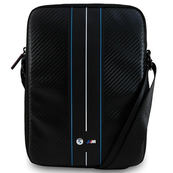 BMW Carbon & Blue Stripe soma 8" planšetdatoram - melna | bag for tablet black