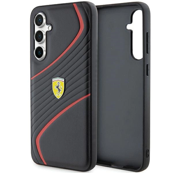 Ferrari Samsung Galaxy S23 FE Case Twist Metal Logo, Black