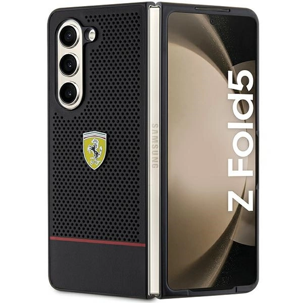 Чехол Ferrari Perforated Line для Samsung Galaxy Z Fold 5 - черный