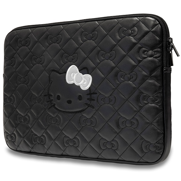 Hello Kitty klēpjdatora maciņš 14\" Zip PU Quilted Bows, melns