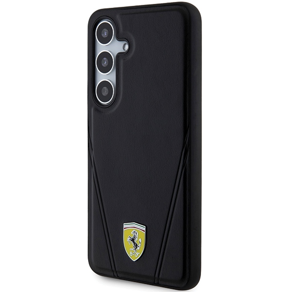 Ferrari Samsung Galaxy S24 vāciņš Hot Stamp V Lines MagSafe, melns