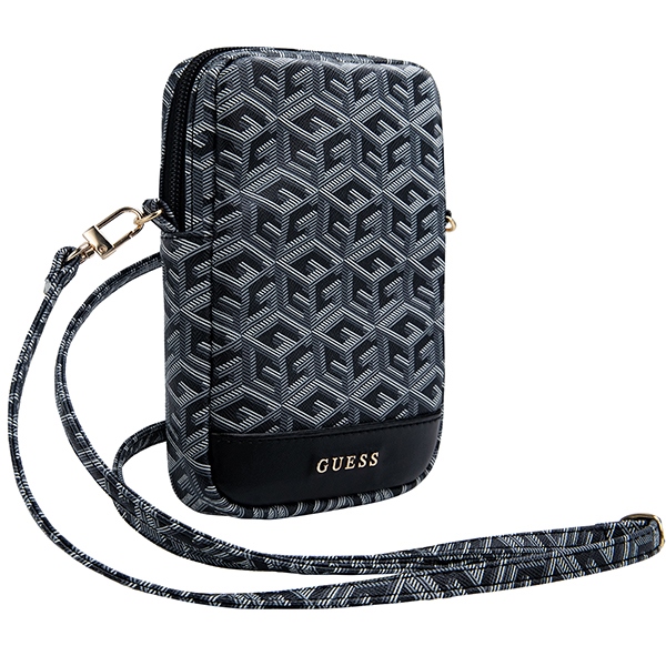 Guess tālruņa soma Zip GCube Bottom Stripe, melna