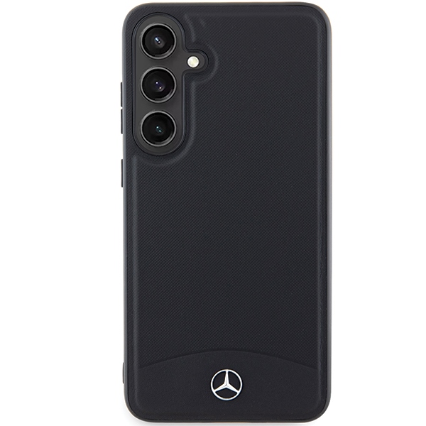 Mercedes Samsung Galaxy S24 vāciņš Leather Textured & Plain MagSafe, melns