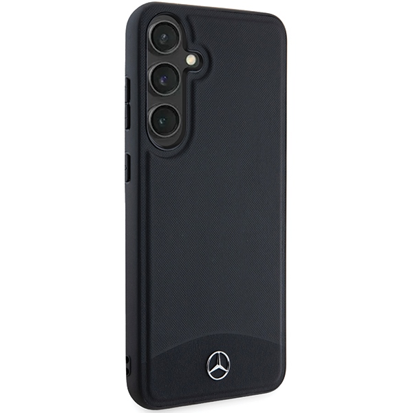 Mercedes Samsung Galaxy S24 vāciņš Leather Textured & Plain MagSafe, melns