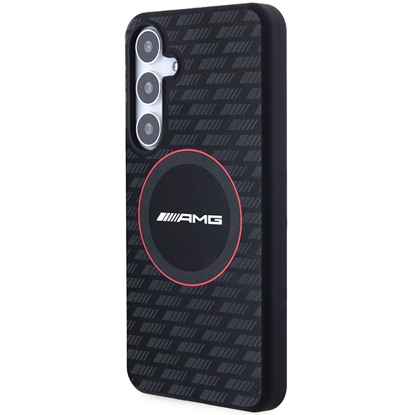 Mercedes AMG Samsung Galaxy S24+ vāciņš Silicone Carbon Pattern MagSafe, melns