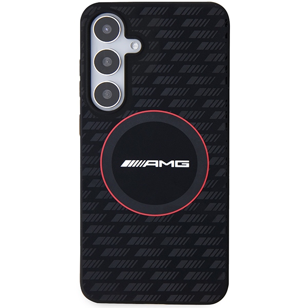 Mercedes AMG Samsung Galaxy S24+ vāciņš Silicone Carbon Pattern MagSafe, melns