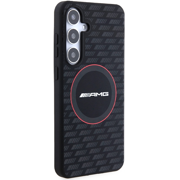 Mercedes AMG Samsung Galaxy S24+ vāciņš Silicone Carbon Pattern MagSafe, melns