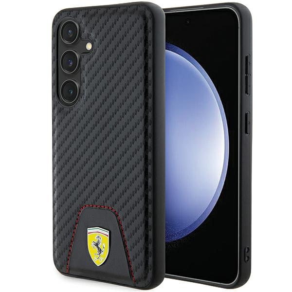 Ferrari Samsung Galaxy S24 vāciņš Carbon Stitched Bottom, melns