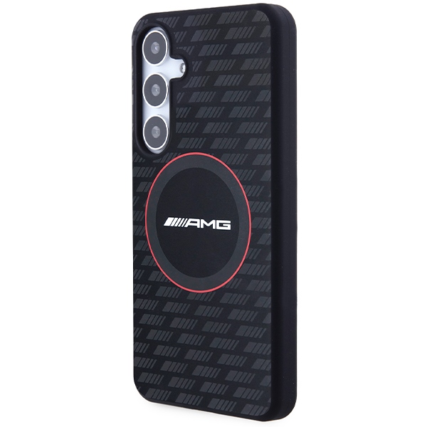 Mercedes AMG Samsung Galaxy S24 vāciņš Silicone Carbon Pattern MagSafe, melns