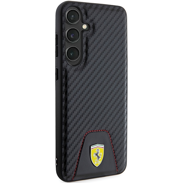 Ferrari Samsung Galaxy S24+ vāciņš Carbon Stitched Bottom, melns