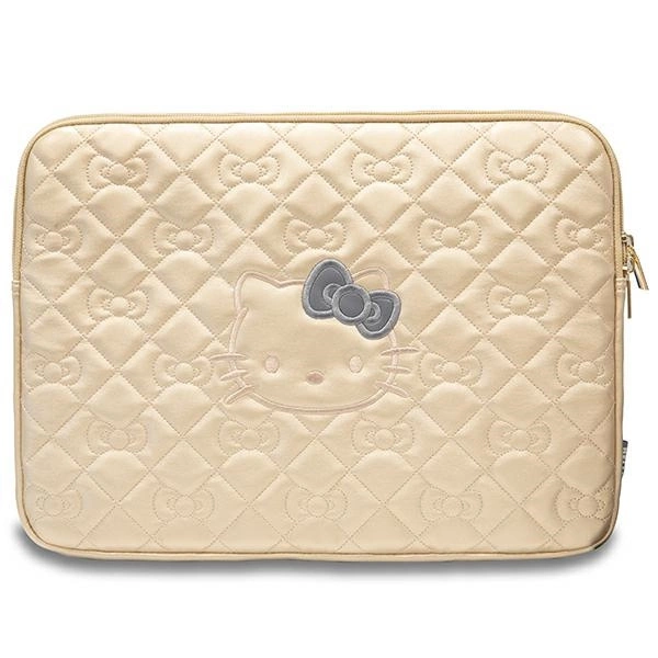 Чехол для ноутбука 14" Hello Kitty Zip PU Quilted Bows, золотистый