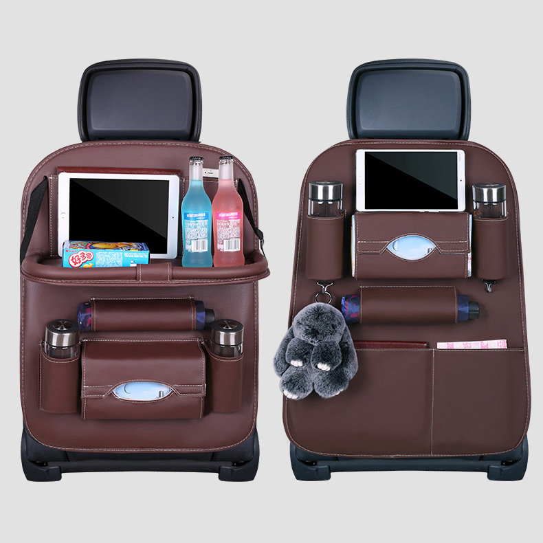 Car Back Seat Organizer Storage, Coffee