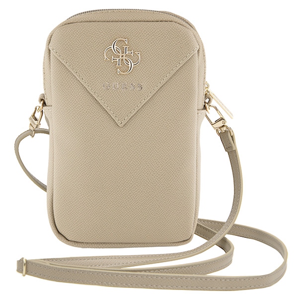 Сумка для телефона Guess ZIP Leather Triangle, золотистая