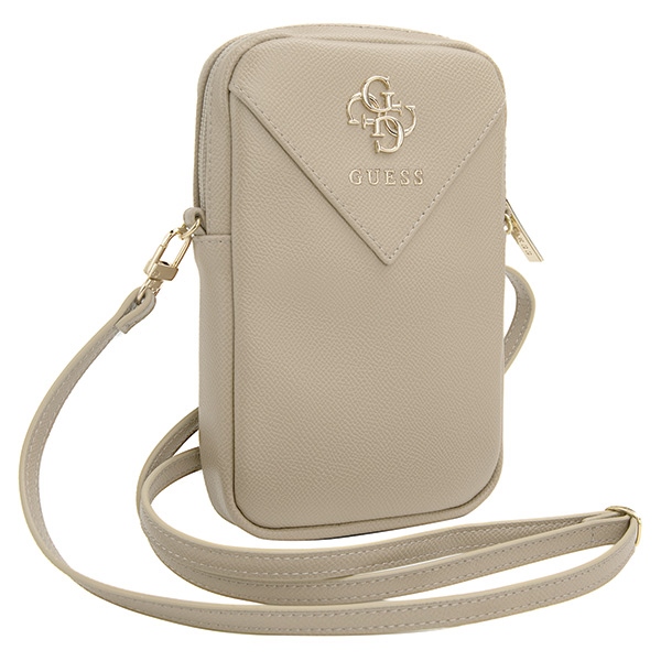 Сумка для телефона Guess ZIP Leather Triangle, золотистая