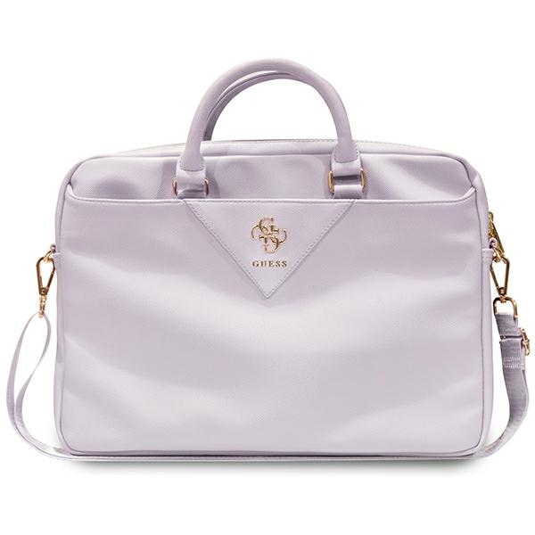 Guess klēpjdatora soma 16" ZIP Leather Triangle, violeta