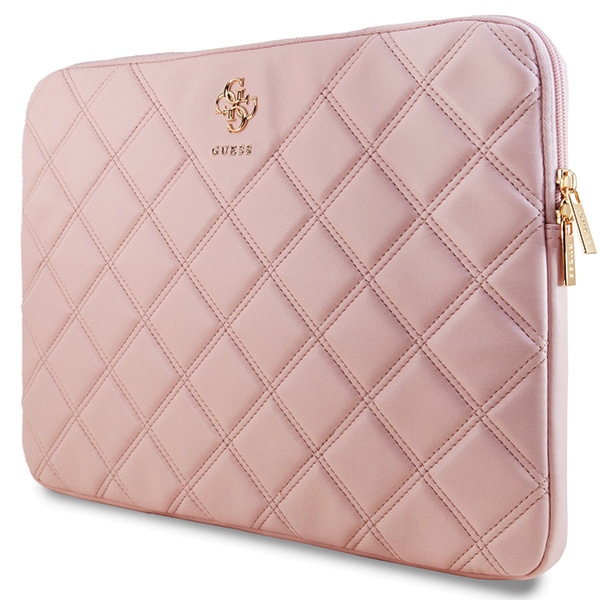 Guess Stepēts 4G vāks 16" klēpjdatoram - rozā krāsā | Quilted cover for a laptop pink
