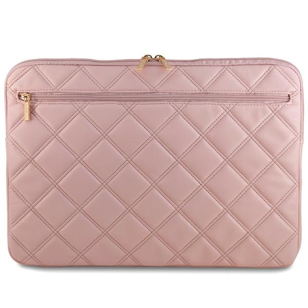 Guess Stepēts 4G vāks 16" klēpjdatoram - rozā krāsā | Quilted cover for a laptop pink