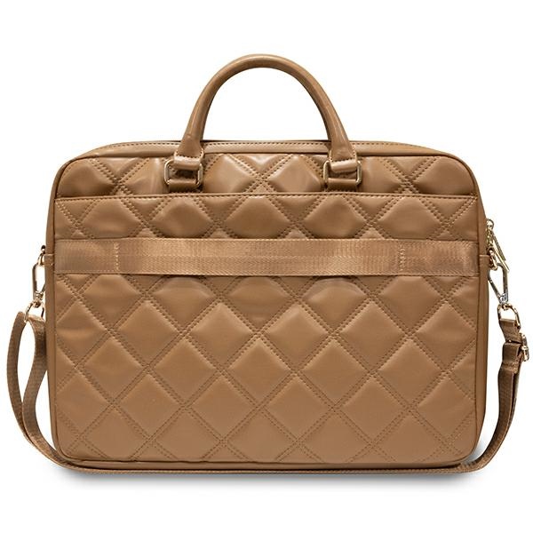 Guess klēpjdatora soma 16\" Quilted 4G, brūna
