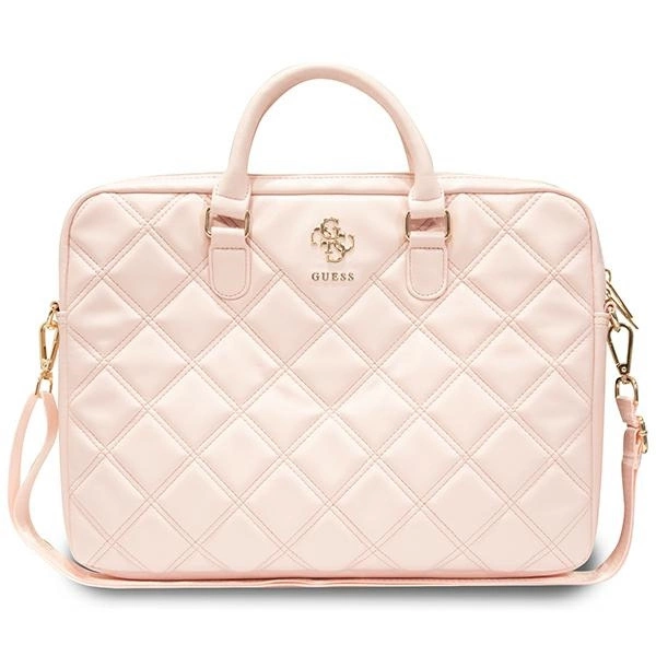 Сумка Guess для ноутбука 16" Quilted 4G, розовая