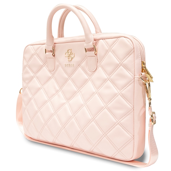 Сумка Guess для ноутбука 16\" Quilted 4G, розовая