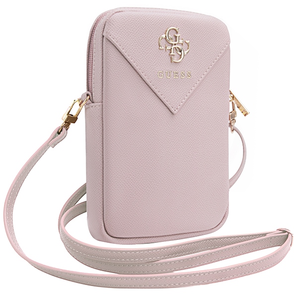 Сумка для телефона Guess ZIP Leather Triangle, розовая