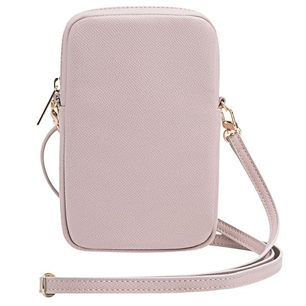 Сумка для телефона Guess ZIP Leather Triangle, розовая