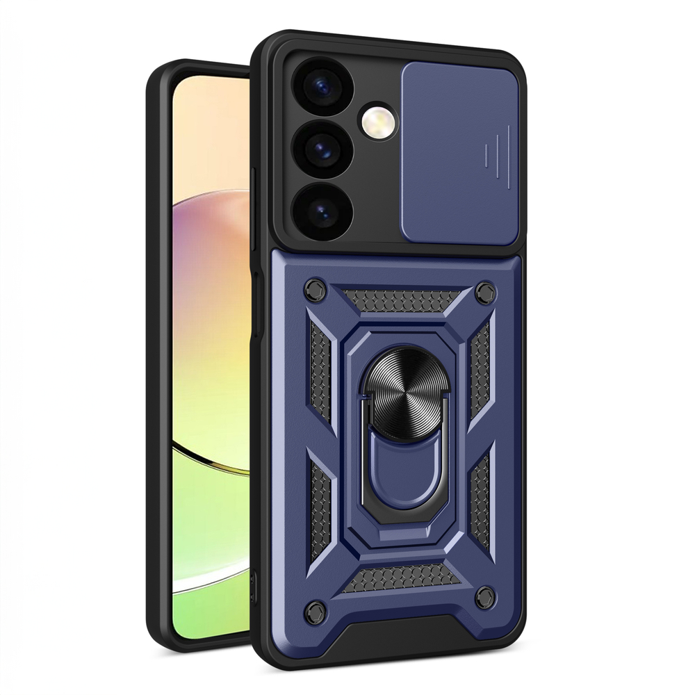 Hybrid Armor Camshield Samsung Galaxy S24 vāciņš ar kameras aizsargu, zils